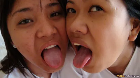 Two Asian Nurses Give Blowjobs and Fuck Outdoors in a Threesome – photo 19 of 19