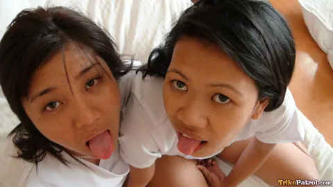 Two Asian Nurses Give Blowjobs and Fuck Outdoors in a Threesome – photo 18 of 19