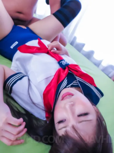 Yuri Sakurai: Japanese Brunette in Stockings Sucks and Fucks a Partner – photo 13 of 16