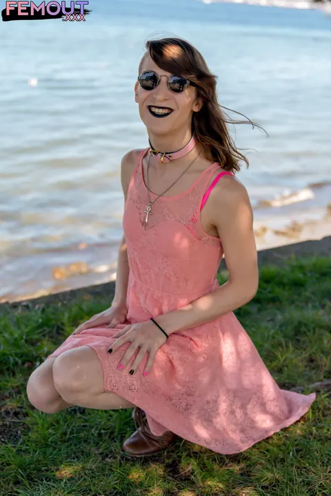 Trans Woman Poses in Panties Outdoors – photo 3 of 16