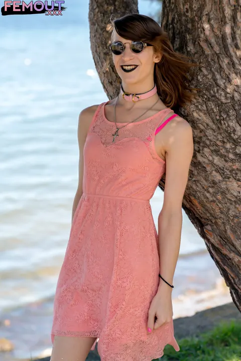 Trans Woman Poses in Panties Outdoors – photo 2 of 16