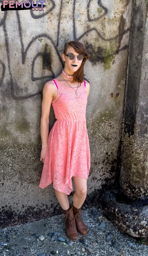 Trans Woman Poses in Panties Outdoors – photo 5 of 16