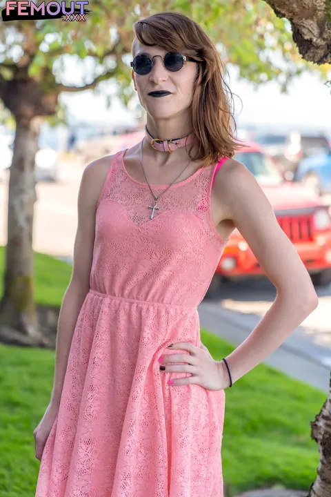 Trans Woman Poses in Panties Outdoors – photo 1 of 16