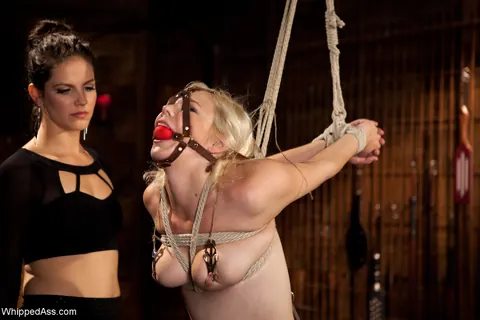 Alice Frost & Bobbi Starr: Blonde MILF Dominates Hairy Brunette in Bondage – photo 8 of 20