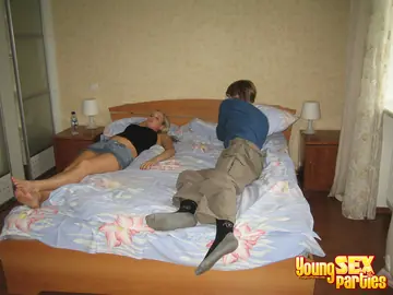 European Amateurs Swap Partners for Group Sex on the Bed