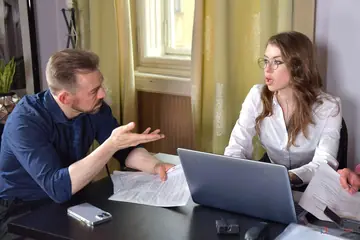 Petite Brunette Secretary in Glasses Takes Double Penetration