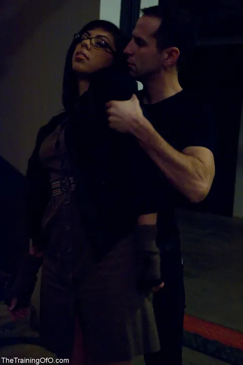 Satine Phoenix: Tall Asian MILF in a Skirt and Glasses Spreads in Bondage – photo 2 of 21