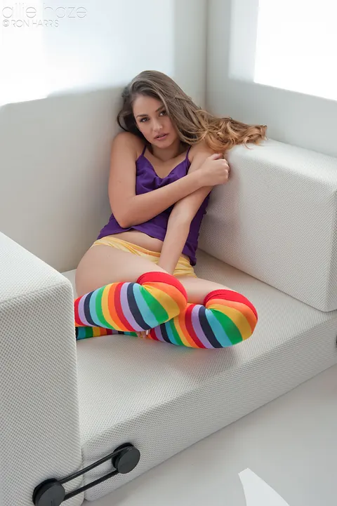 Allie Haze: Brunette Latina in Socks Uses a Vibrating Toy – photo 6 of 15