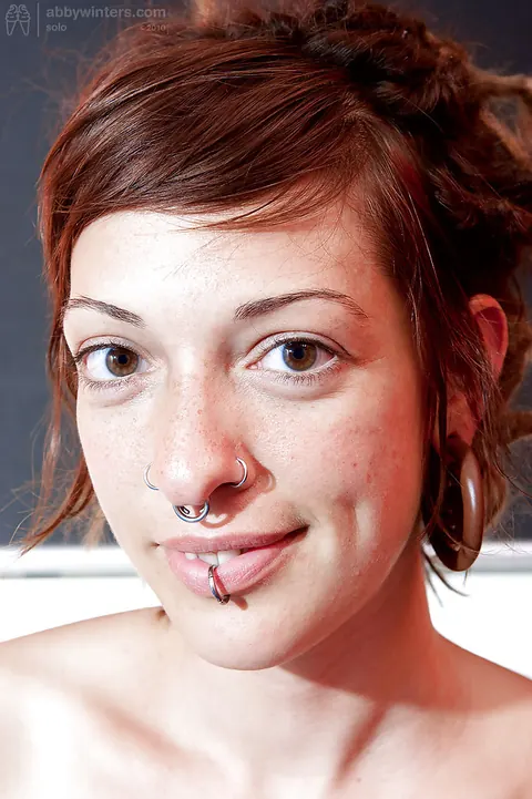 Redhead with Small Tits Strips Off Her Panties and Fingers Her Hairy Pussy – photo 16 of 16