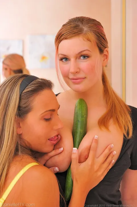 Busty Lesbians Lick Ass and Fuck with a Cucumber in Their Panties – photo 7 of 10