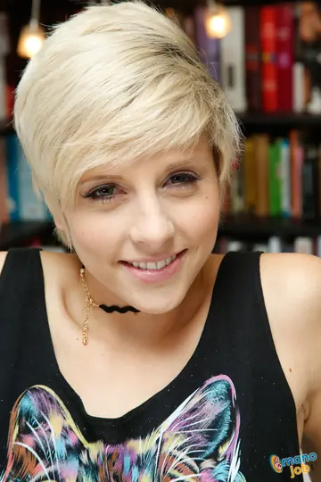 Makenna Blue – Short-Haired Blonde in Panties Gives POV Blowjob and Handjob to Cumshot