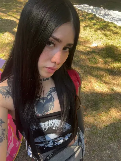 Skinny Latina Brunette Shows Her Tattoo While Posing – photo 20 of 20