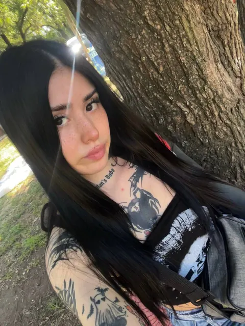 Skinny Latina Brunette Shows Her Tattoo While Posing – photo 19 of 20