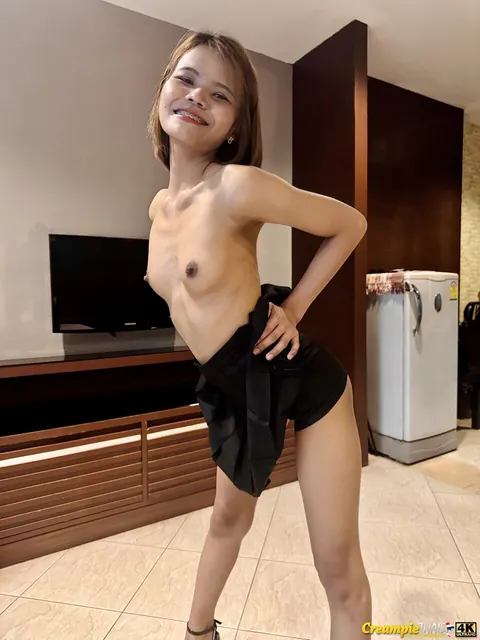 Thai BBW Stripteases and Takes a Creampie in the Bedroom – photo 7 of 21