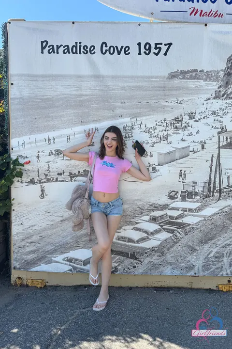 Julia James: Petite Russian Brunette Poses on the Beach in Public – photo 15 of 21