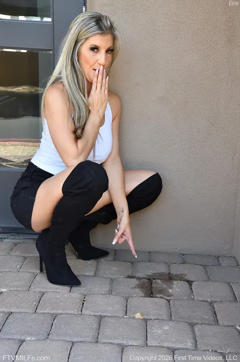 Busty Blonde MILF in Boots and Heels Works a Dildo – photo 15 of 15