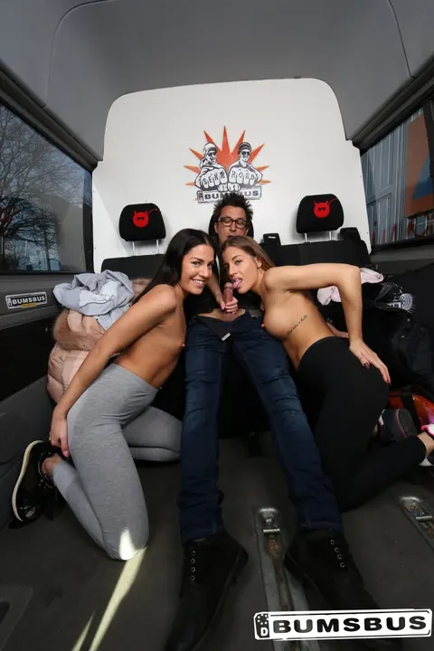 Eveline Dellai: Slim European Brunette with Big Tits Fucks in a Van Threesome – photo 12 of 21
