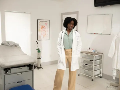 Ana Foxxx: Tall Redhead MILF and Ebony Doctor Share Lesbian Sex – photo 3 of 21