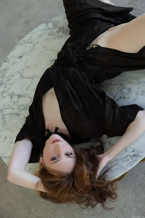 Alice Mido: Asian Redhead with Natural Tits Spreads Her Shaved Pussy – photo 4 of 21