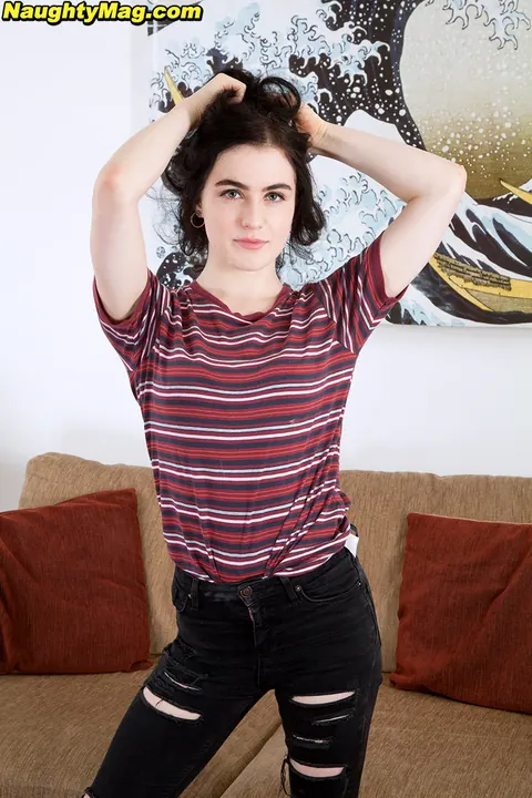 Lola Rose: Brunette Strips Out of Her Ripped Jeans and Lingerie in Boots – photo 3 of 16