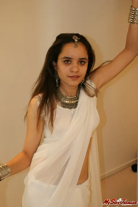 Jasmine Mathur: Petite Indian Brunette Reveals Her Natural Tits in Panties – photo 1 of 12