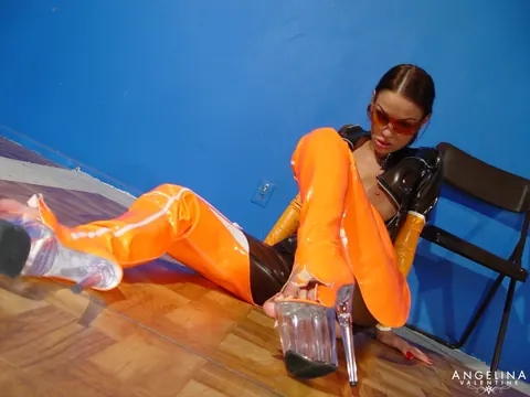Angelina Valentine: Thick Latina MILF Models Latex, Boots, Heels and Glasses – photo 1 of 15