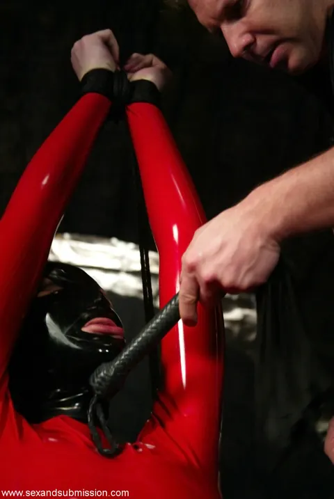 Annette Schwarz: German MILF in Latex Sucks Cock in Bondage – photo 13 of 21