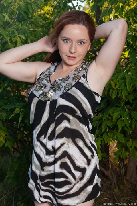 Busty Redhead BBW Strips Out of Her Panties in the Bushes – photo 3 of 16