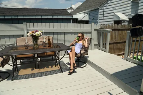 Aubrey Star: Blonde in Heels and Glasses Spreads Outdoors – photo 1 of 21