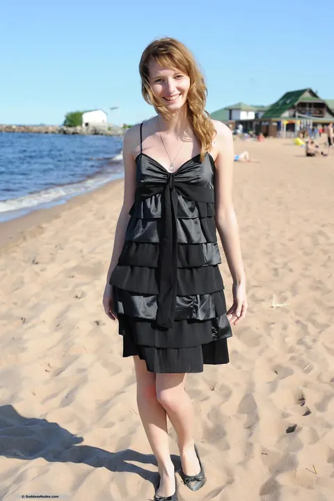 Nasir: Pale Blonde Lifts Her Skirt and Spreads Outdoors – photo 14 of 21