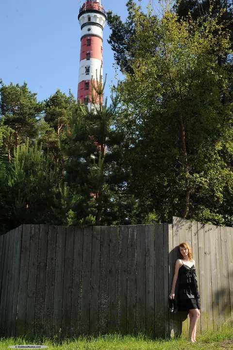 Nasir: Pale Blonde Lifts Her Skirt and Spreads Outdoors – photo 15 of 21