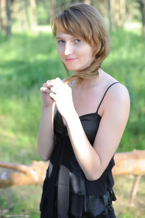 Nasir: Pale Blonde Lifts Her Skirt and Spreads Outdoors – photo 20 of 21