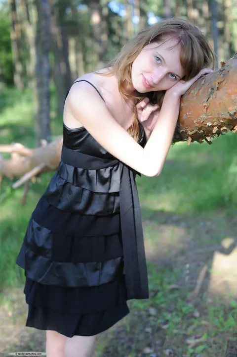 Nasir: Pale Blonde Lifts Her Skirt and Spreads Outdoors – photo 16 of 21