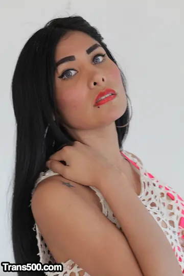 Thick Latina Trans Woman Strips Out of Her Bikini and Sucks Cock