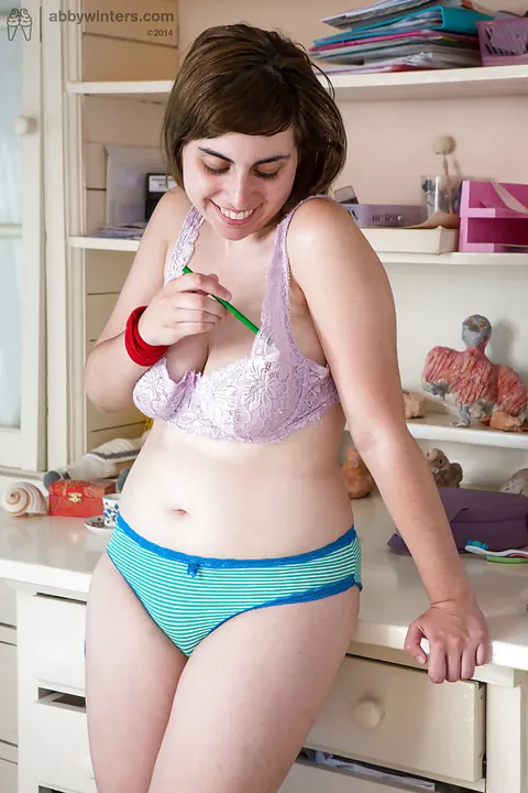 Busty Babe Strips Out of Her Lingerie to Spread Her Hairy Pussy – photo 6 of 16