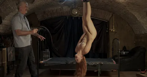 Red Linx: Petite Skinny Redhead Hangs Bound and Plays with a Dildo – photo 9 of 21