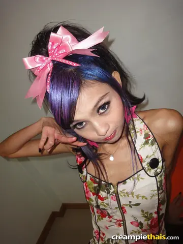 Slim Thai Babe in Stockings Takes a Creampie Doggy Style