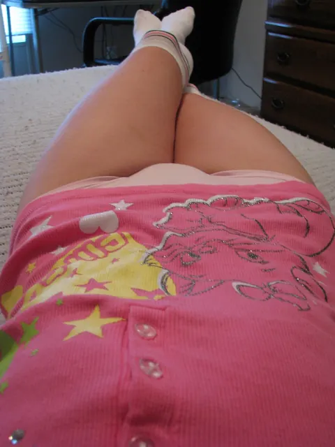 Brunette in Panties and Socks Spreads on the Bed – photo 1 of 20