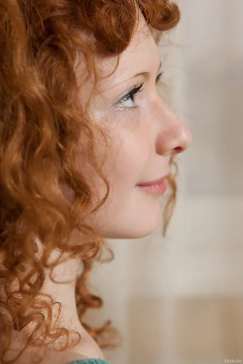 Pale Curly Redhead Undresses and Spreads on the Bed – photo 14 of 20