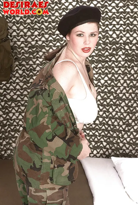 Desirae: BBW with Big Tits Reveals Her Body from an Army Uniform – photo 3 of 13
