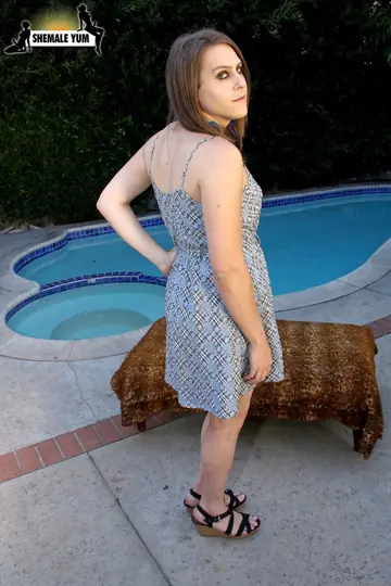 Trans Woman with Small Tits Spreads Outdoors