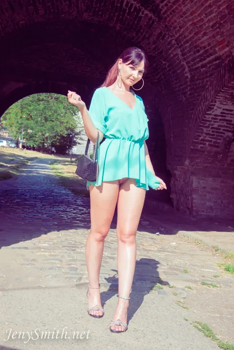 Jeny Smith: Tall Russian Brunette Spreads Her Legs Beside a Car – photo 12 of 15