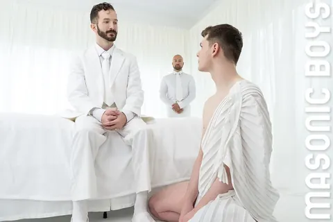 Twink Sucks Two Cocks Before a Threesome Doggy – photo 1 of 21