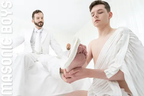 Twink Sucks Two Cocks Before a Threesome Doggy – photo 2 of 21