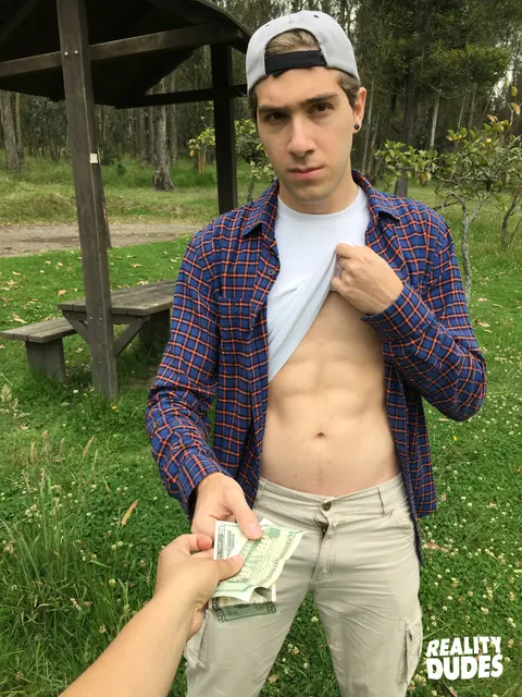 Two Men Give Each Other Blowjobs and Handjobs Outdoors – photo 3 of 15