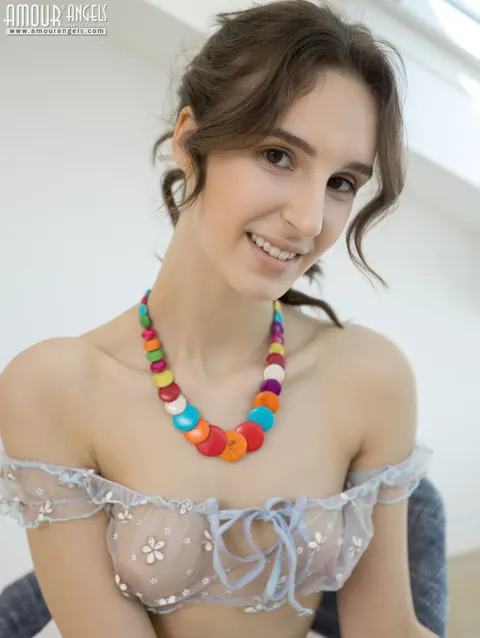 Tall Brunette Strips Off Her Lingerie and Spreads Her Shaved Pussy in Attic – photo 3 of 20