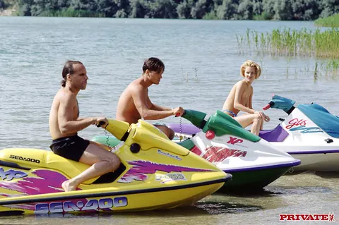 Greta Milos: Busty Blonde Wife Takes Anal Gangbang Outdoors – photo 18 of 20