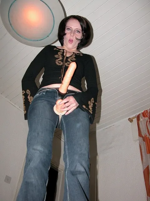Short-Haired Brunette MILF Strips Out of Her Jeans for BDSM Toy Play – photo 19 of 20