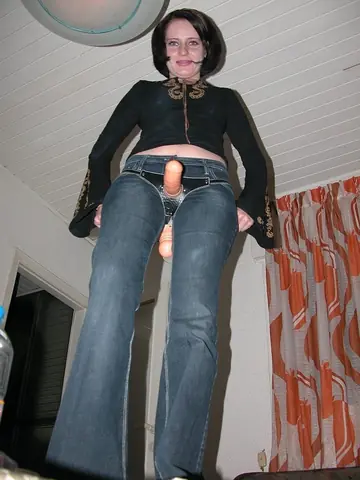 Short-Haired Brunette MILF Strips Out of Her Jeans for BDSM Toy Play