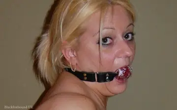 Chubby Blonde MILF Hogtied in Pantyhose and Handcuffs